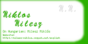 miklos milesz business card