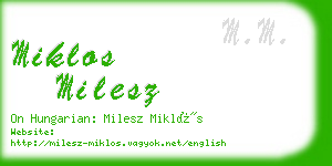 miklos milesz business card